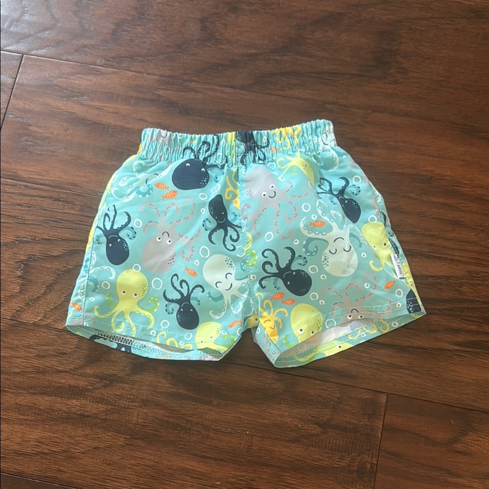 Kids Ocean Adventure Shorts with swim diaper liner - Blue